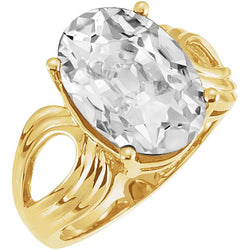 Glänzender Brillant Einzelstein-Ring 5 Karat – 14K Gelbgold von