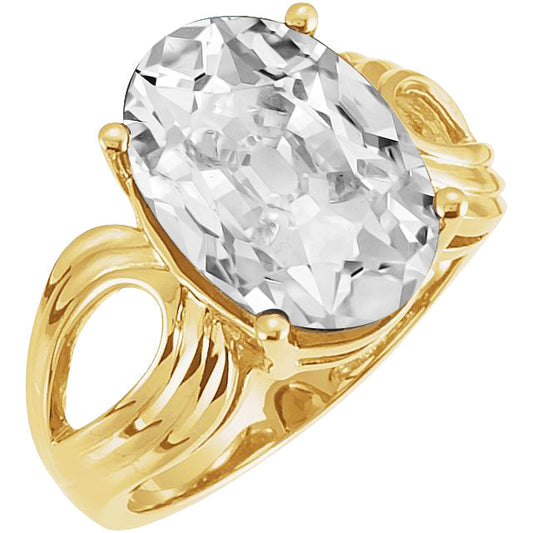 Glänzender Einzelstein-Ring 5 Karat – Hauptansicht