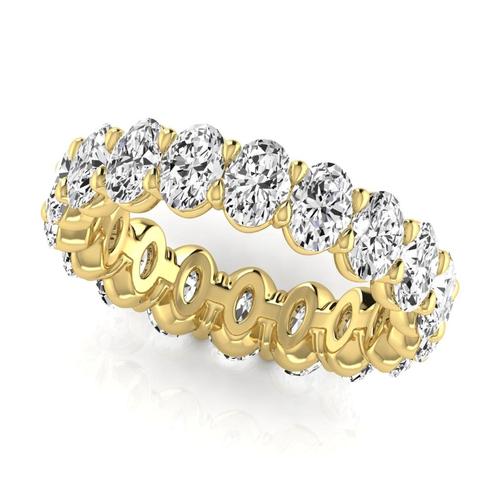 Diamant Eternity Band 3,8-Karat 14 Karat Gelbgold – Seitenansicht