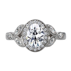 14K Weißgold Jubiläumsring Brillant Halo-Ring 3,50 Karat
