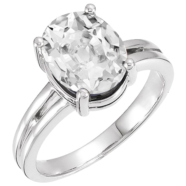 Naturreiner Brillant Solitär-Ring 5 Karat 14 Karat Weißgold – Hauptansicht
