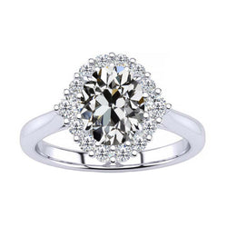 Echter Antiker Europäischer Schliff Brillant Halo-Fassung Ring 4