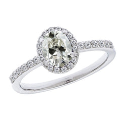 Jubiläumsband Diamant Halo-Ring 3 Karat – 14K Weißgold