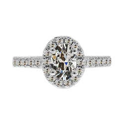 Luxuriöser Brillant Halo-Ring – 2,50 Karat 14K Weißgold