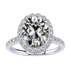 Halo-Verlobungsring 14K Weißgold – Edler Diamant