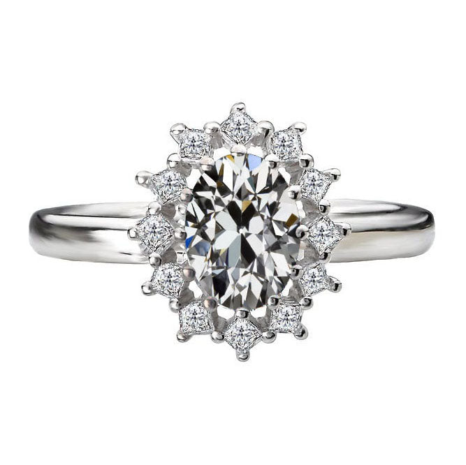Kunstvoller Halo-Fassung Ring 3 Karat – Hauptansicht
