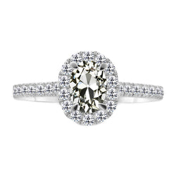 Handgemachter Diamant Halo-Verlobungsring 4 Karat – 14 Karat