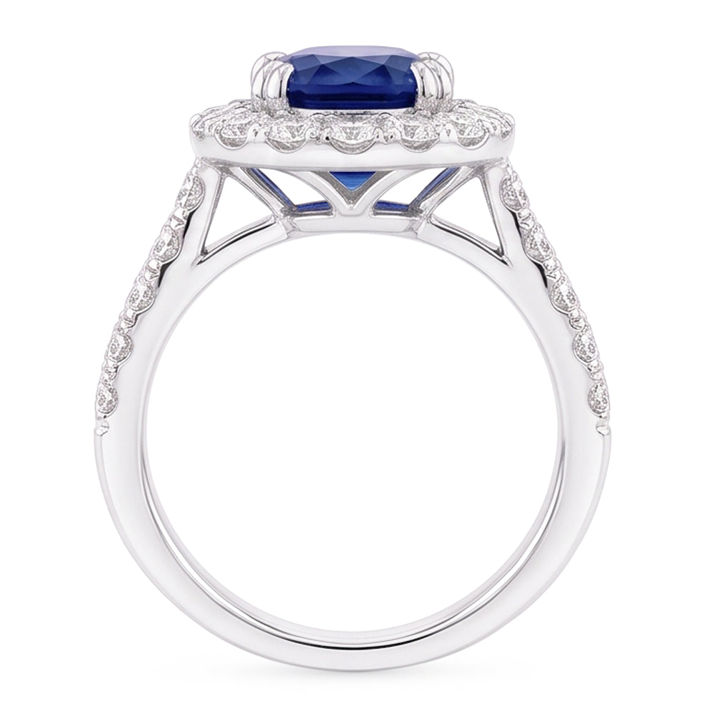 Ovaler 6 Karat Halo-Saphir-Verlobungsring