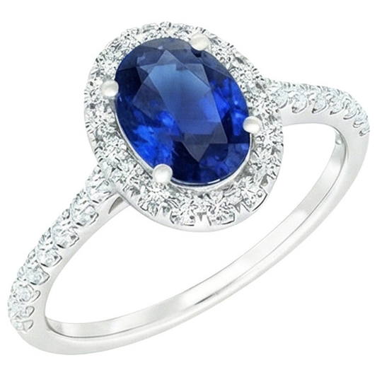 echter oval diamant 6Karat ring Draufsicht