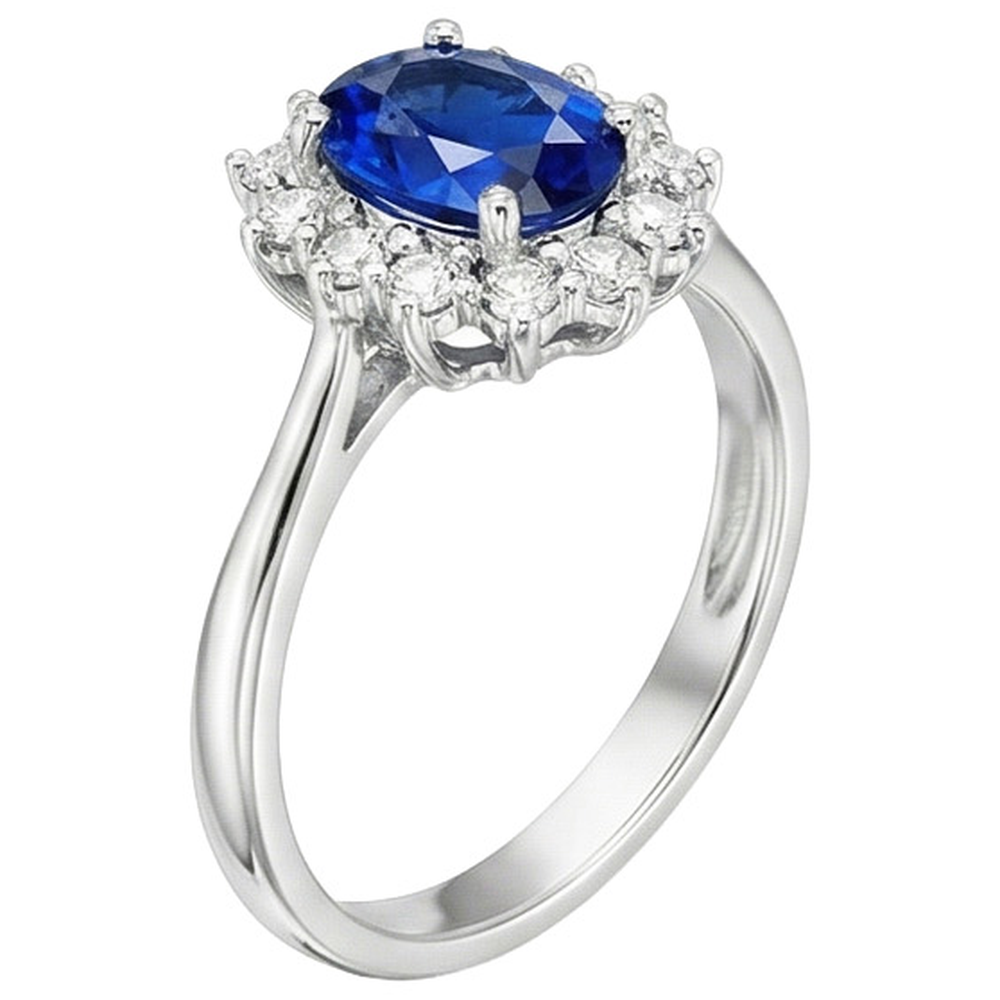 echter oval diamant 4Karat ring Draufsicht