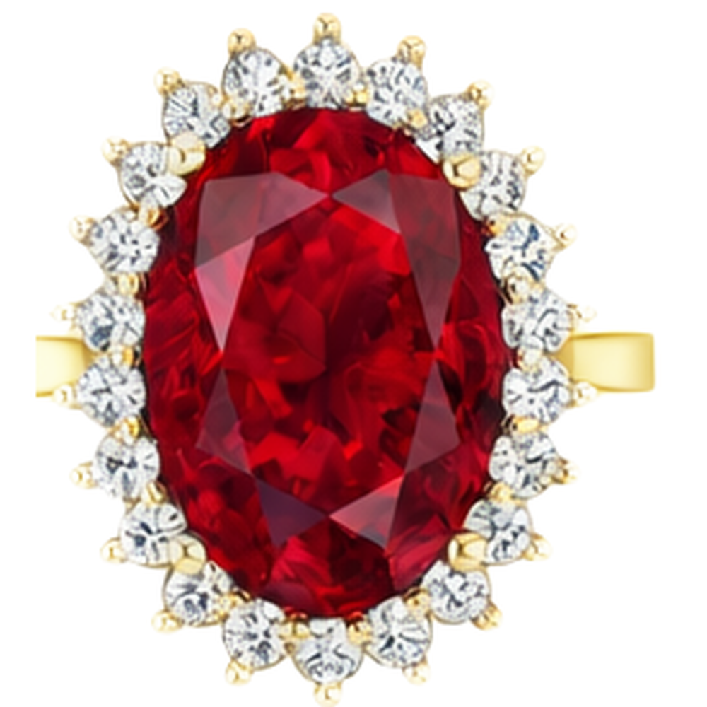 Ovaler Burma-Rubin-Aus der Erde Abgebauter Natürlicher Diamant-Blumen-Stil Ring 10,50 Karat zweifarbiges Gold