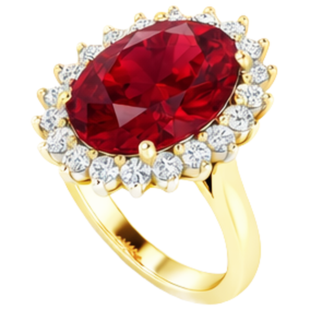 Ovaler Burma-Rubin-Aus der Erde Abgebauter Natürlicher Diamant-Blumen-Stil Ring 10,50 Karat zweifarbiges Gold