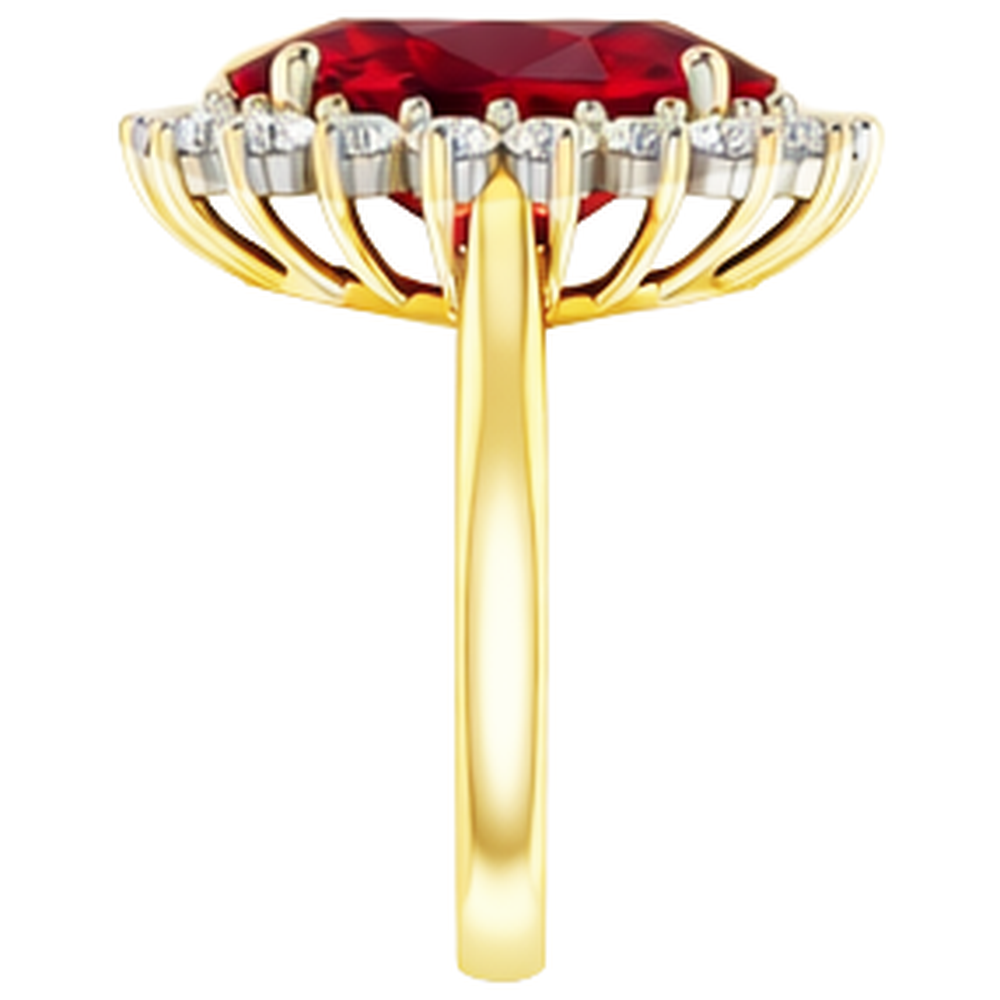 Ovaler Burma-Rubin-Aus der Erde Abgebauter Natürlicher Diamant-Blumen-Stil Ring 10,50 Karat zweifarbiges Gold