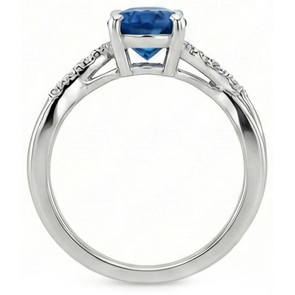 Ovaler Ceylon-Saphir-Ring aus Weißgold