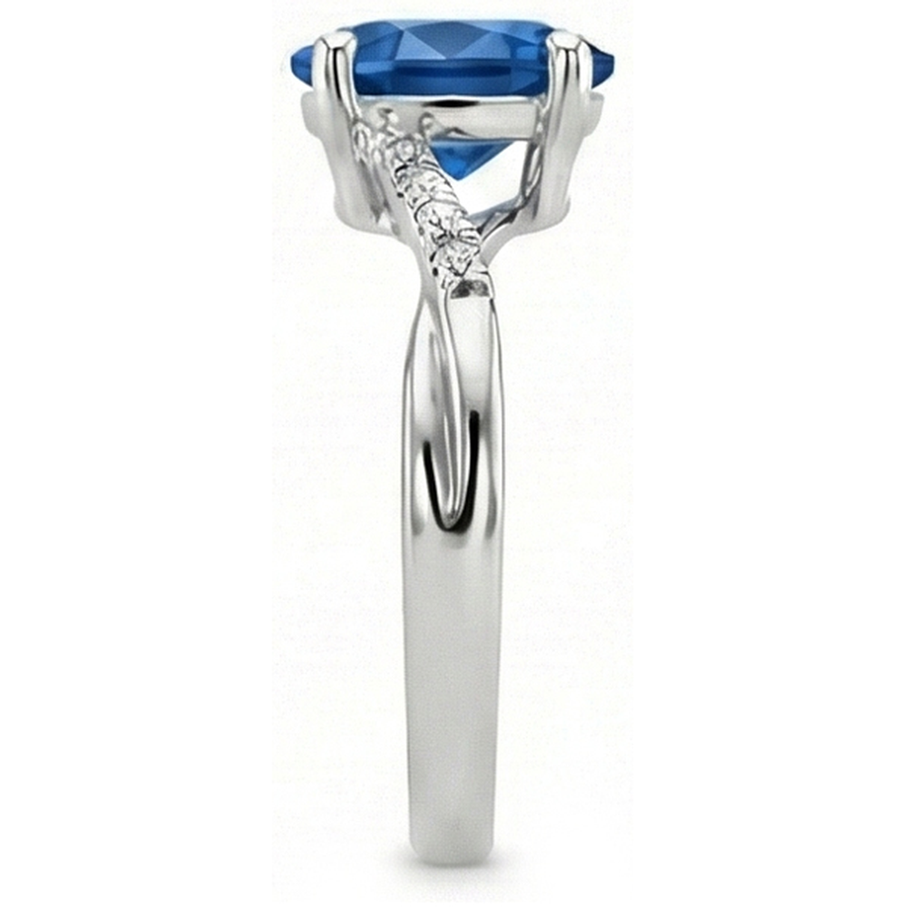 Ovaler Ceylon-Saphir-Ring aus Weißgold