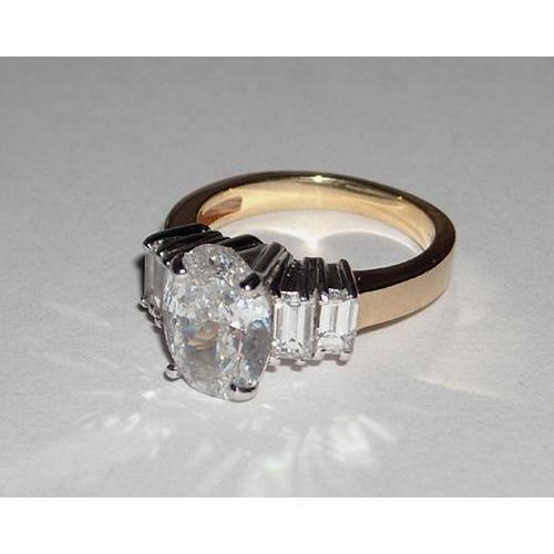 Ovaler Echt Diamantring Antik-Aussehen 1,51 Karat zweifarbiger Schmuck Neu