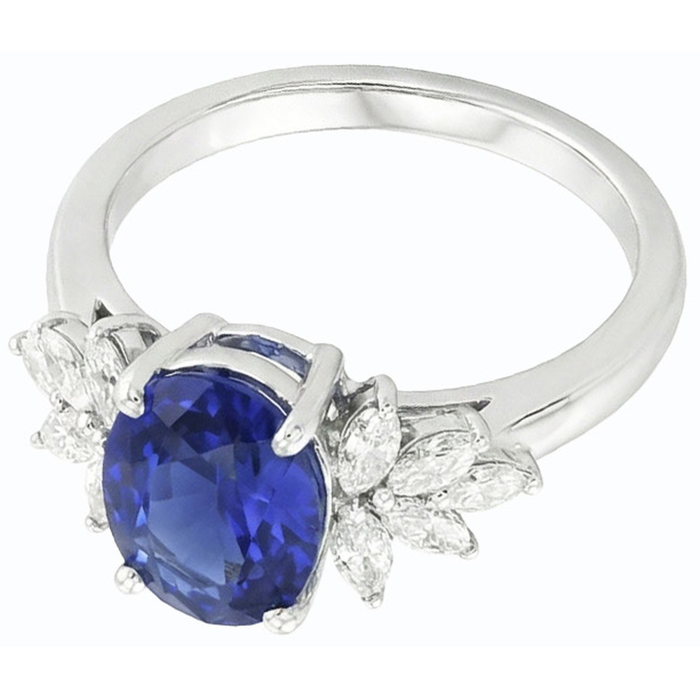 echter oval diamant 3.50Karat ring Vorderansicht