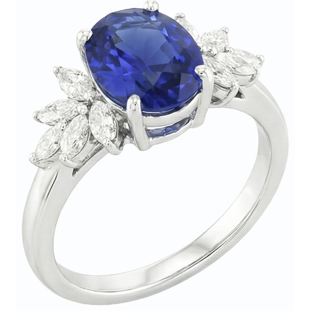 echter oval diamant 3.50Karat ring Seitenansicht