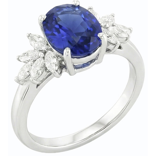 echter oval diamant 3.50Karat ring Seitenansicht