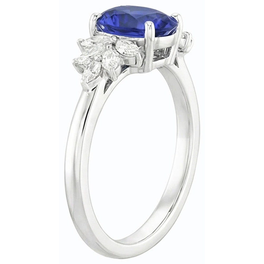 echter oval diamant 3.50Karat ring Draufsicht