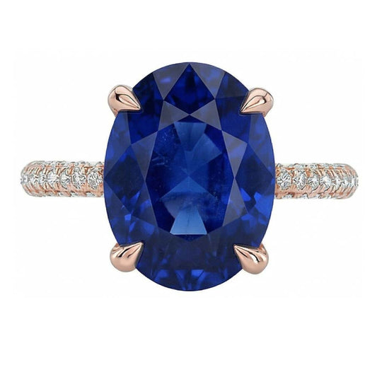 echter oval diamant 3.50Karat ring Vorderansicht