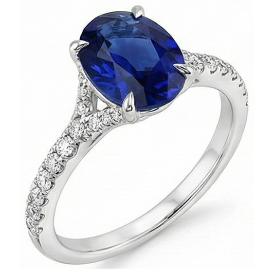 echter oval diamant 3.75Karat ring Seitenansicht