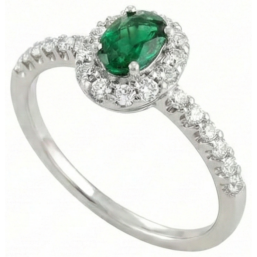 echter oval diamant 3.85Karat ring Seitenansicht