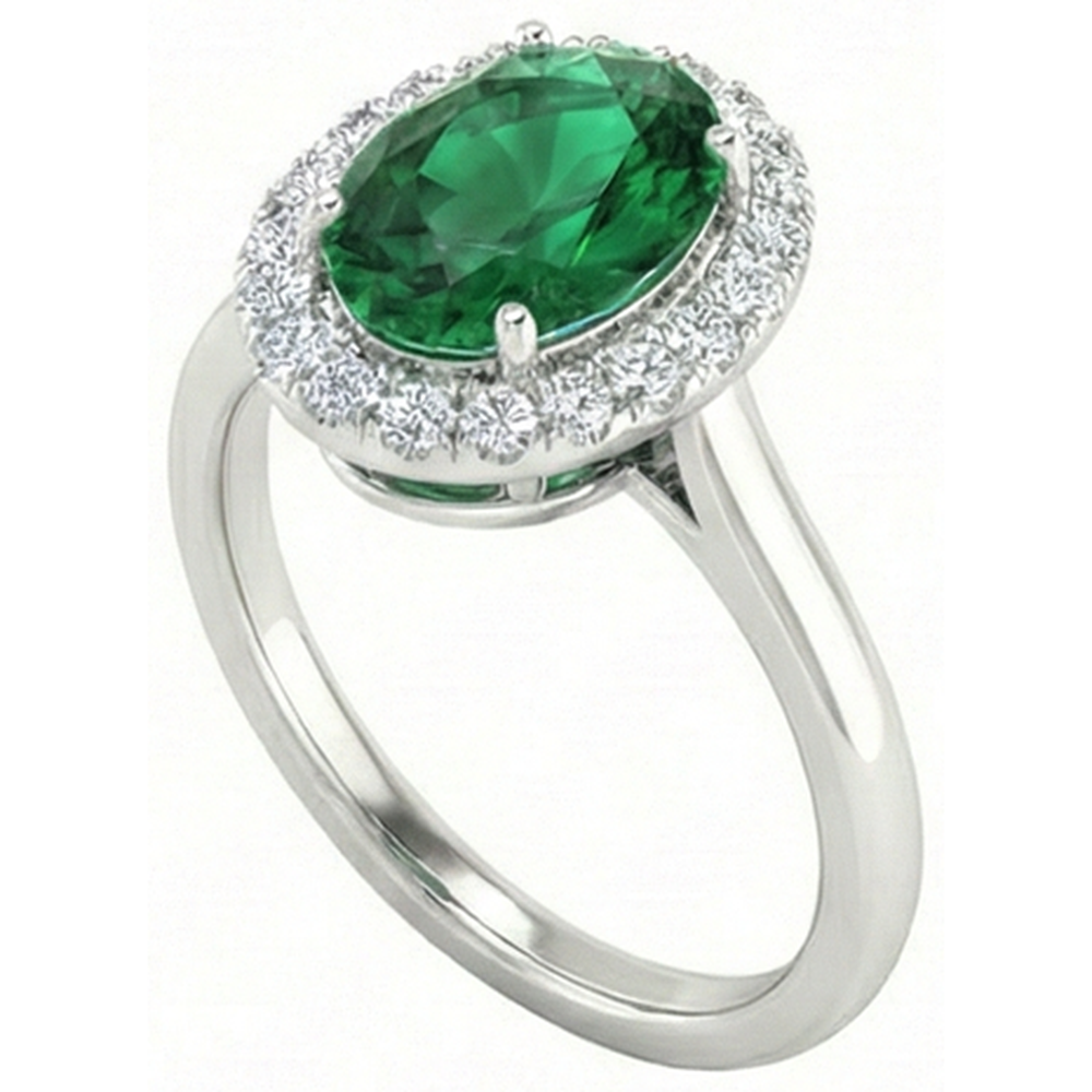 echter oval diamant 4.50Karat ring Draufsicht