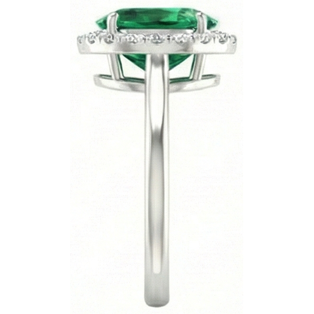 echter oval diamant 4.50Karat ring Profilansicht
