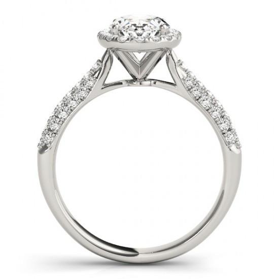 Ovaler Halo-Echt Diamant-Verlobungsring 1,75 Karat Weißgold 14K Schmuck