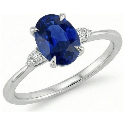 echter oval diamant 3Karat ring Seitenansicht