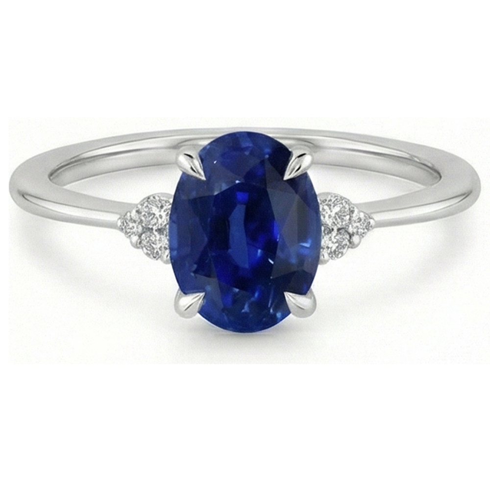 echter oval diamant 3Karat ring Draufsicht