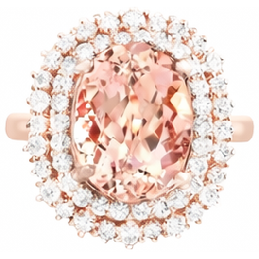 echter oval morganit 13.50Karat ring Seitenansicht