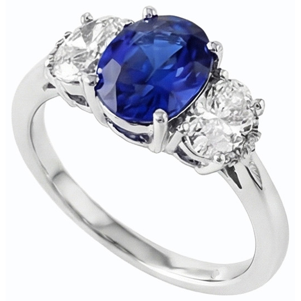 echter oval diamant 2.50Karat ring Detailansicht