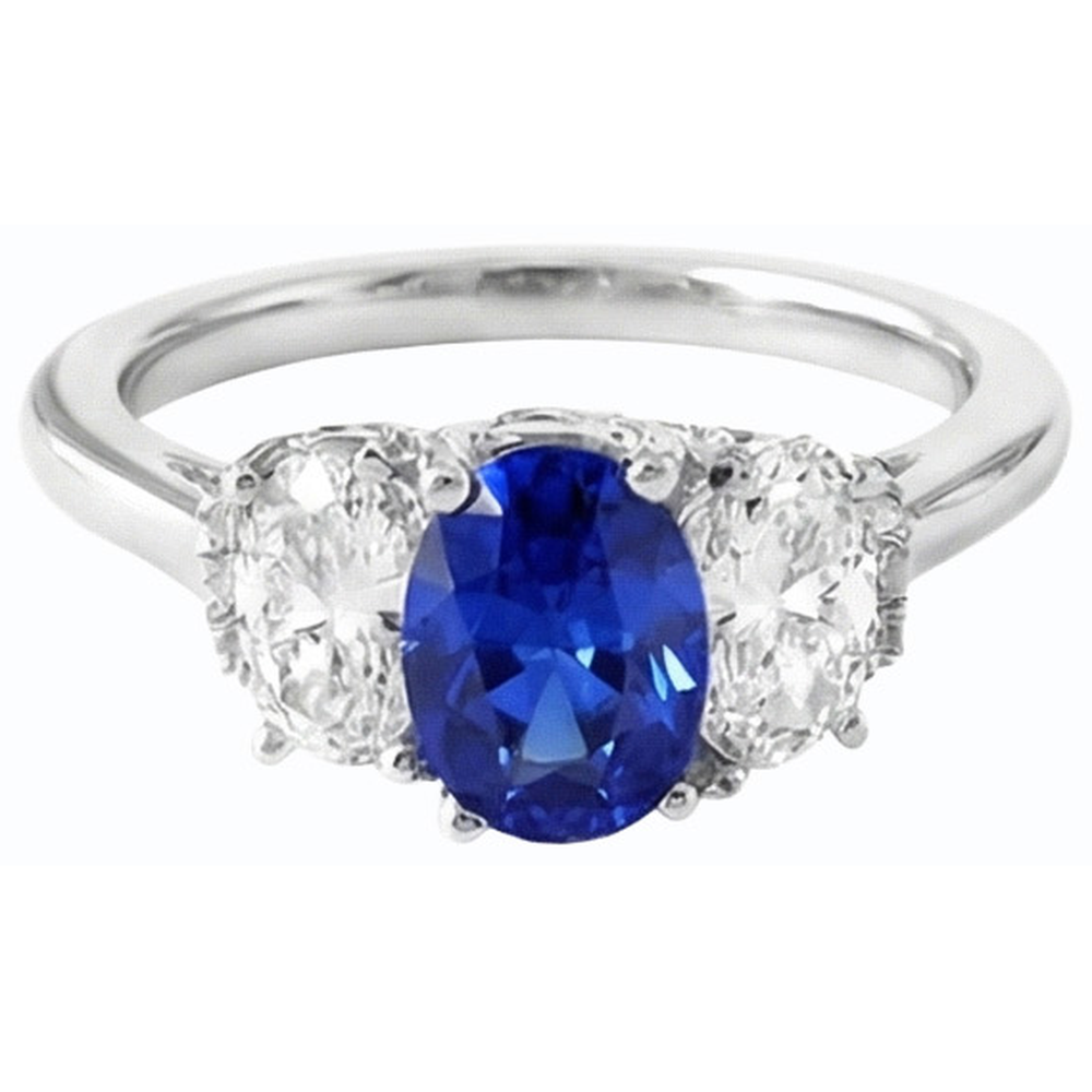 echter oval diamant 2.50Karat ring Profilansicht
