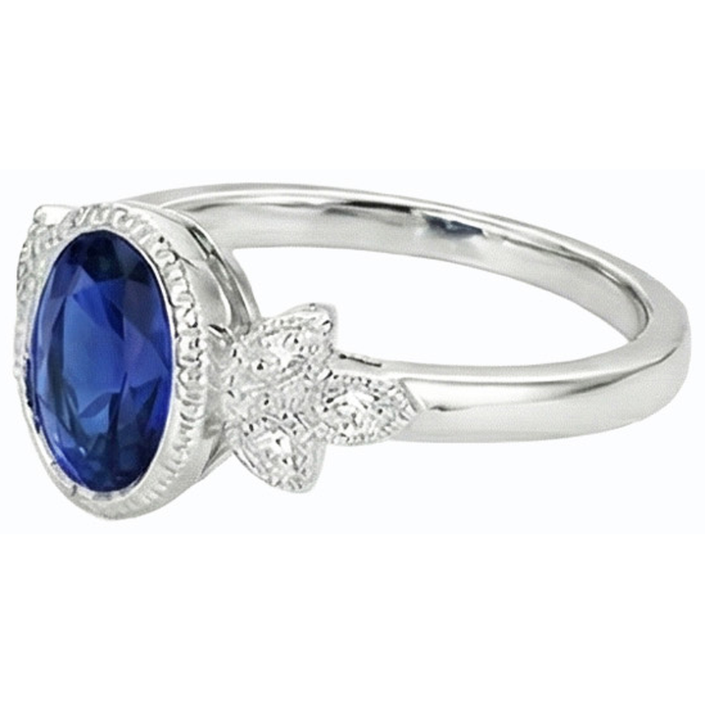echter oval diamant 3Karat ring Profilansicht