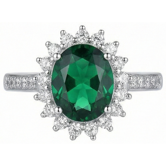 echter oval smaragd 5.75Karat ring Seitenansicht