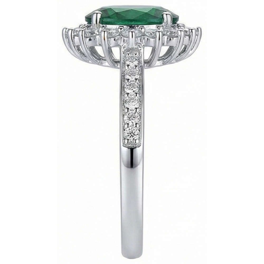 echter oval smaragd 5.75Karat ring Profilansicht