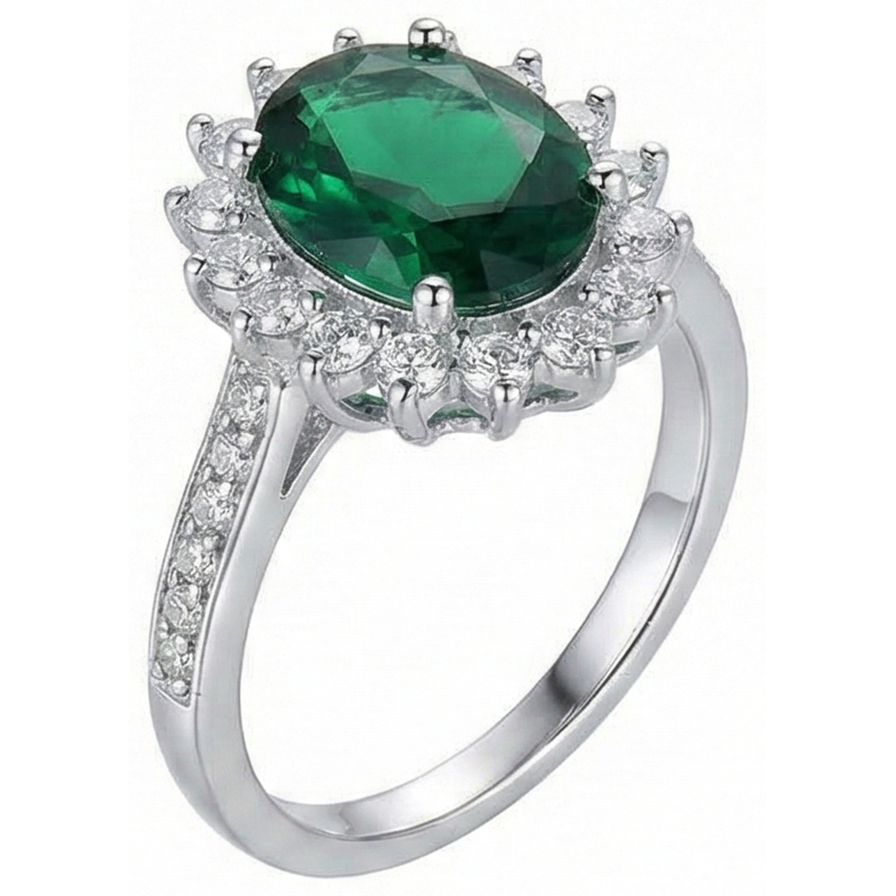 echter oval smaragd 5.75Karat ring Detailansicht