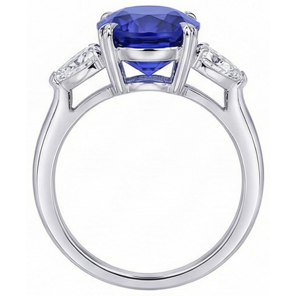 echter oval diamant 4.50Karat ring Detailansicht