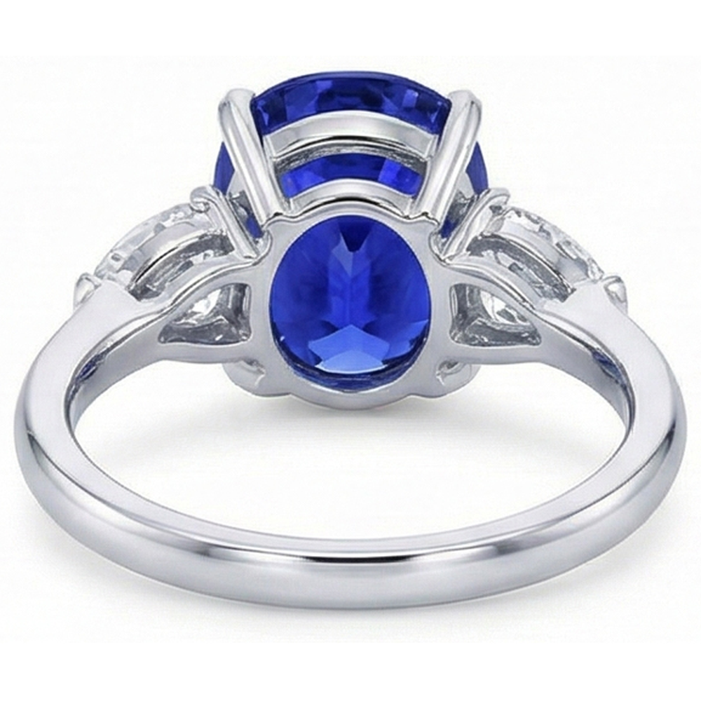 echter oval diamant 4.50Karat ring Draufsicht