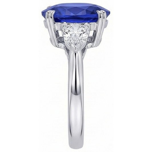 echter oval diamant 4.50Karat ring Seitenansicht