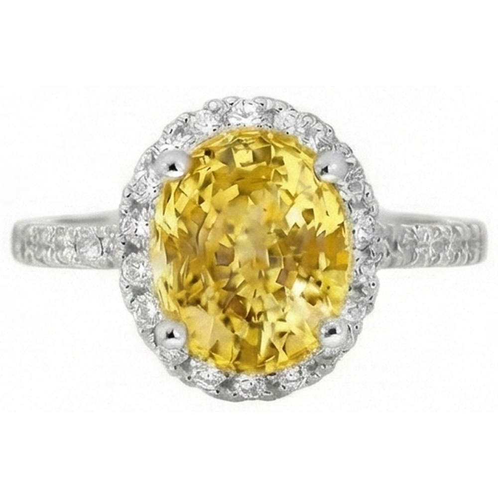 echter oval saphir 3.5Karat ring Vorderansicht