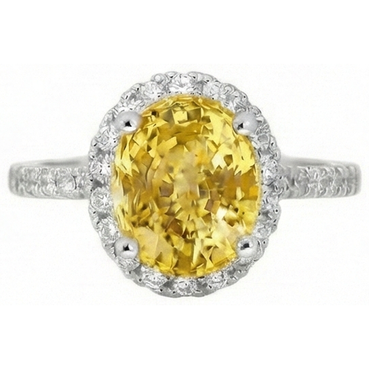 echter oval saphir 3.5Karat ring Vorderansicht