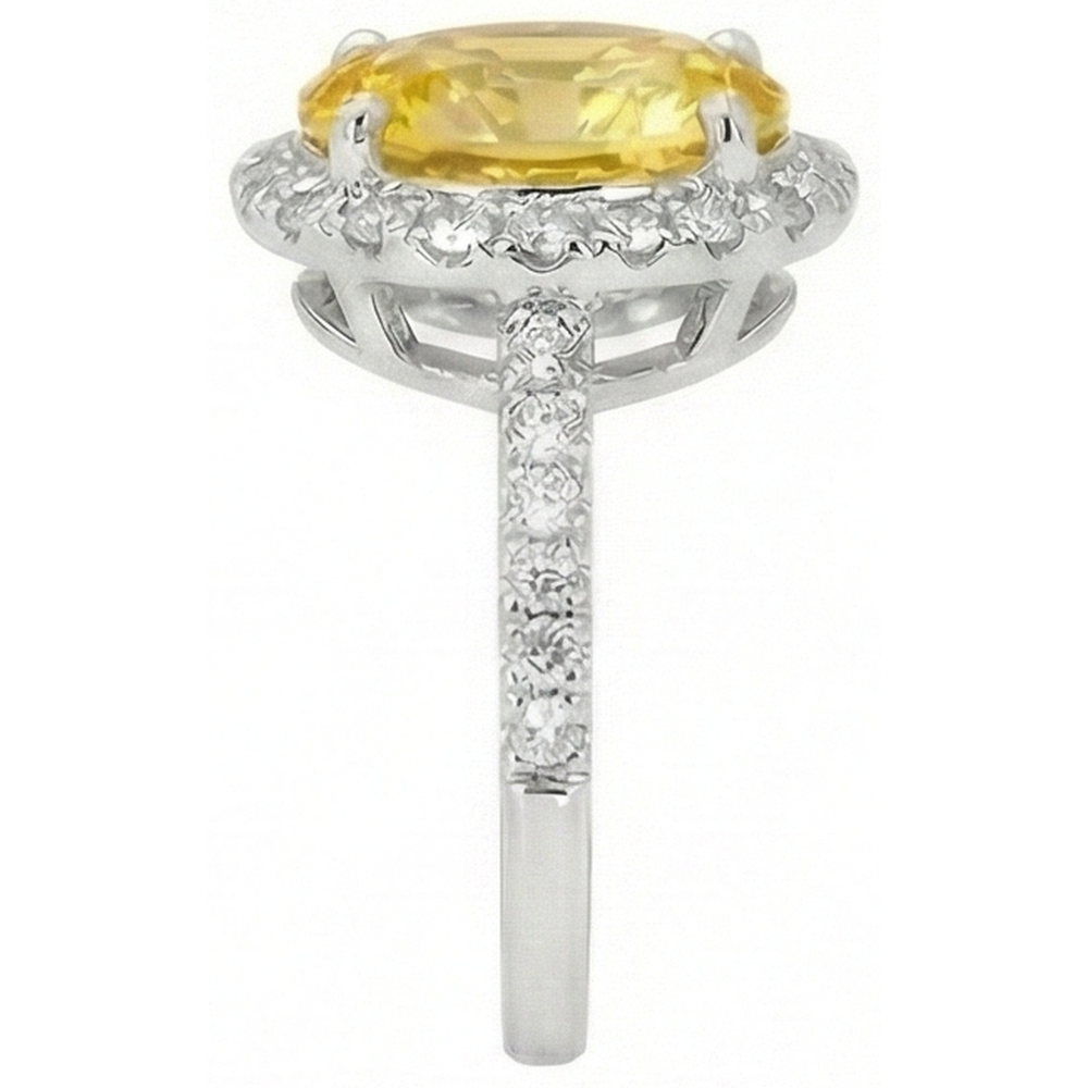 echter oval saphir 3.5Karat ring Draufsicht