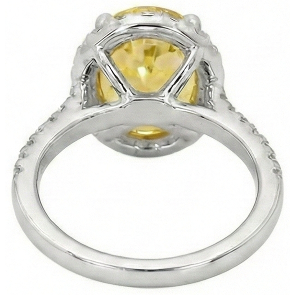 echter oval saphir 3.5Karat ring Profilansicht