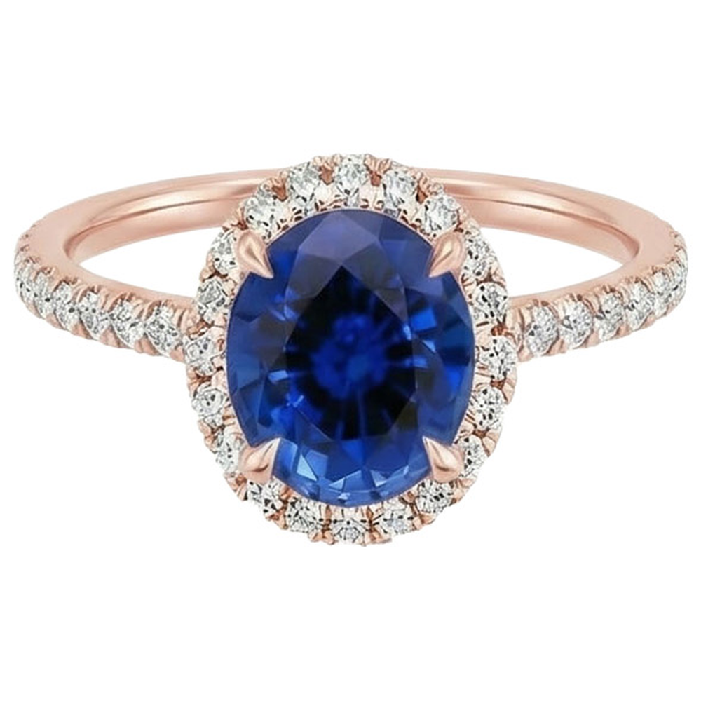 echter oval diamant 8Karat ring Detailansicht
