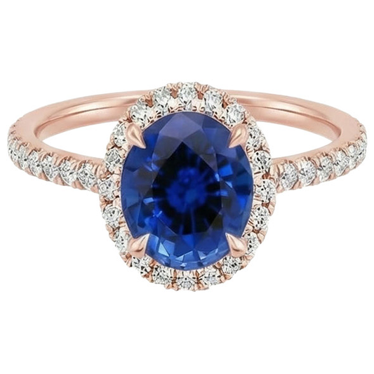 echter oval diamant 8Karat ring Detailansicht
