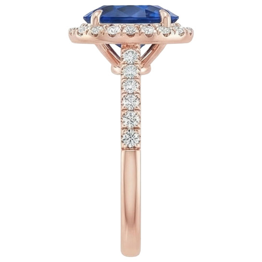 echter oval diamant 8Karat ring Profilansicht
