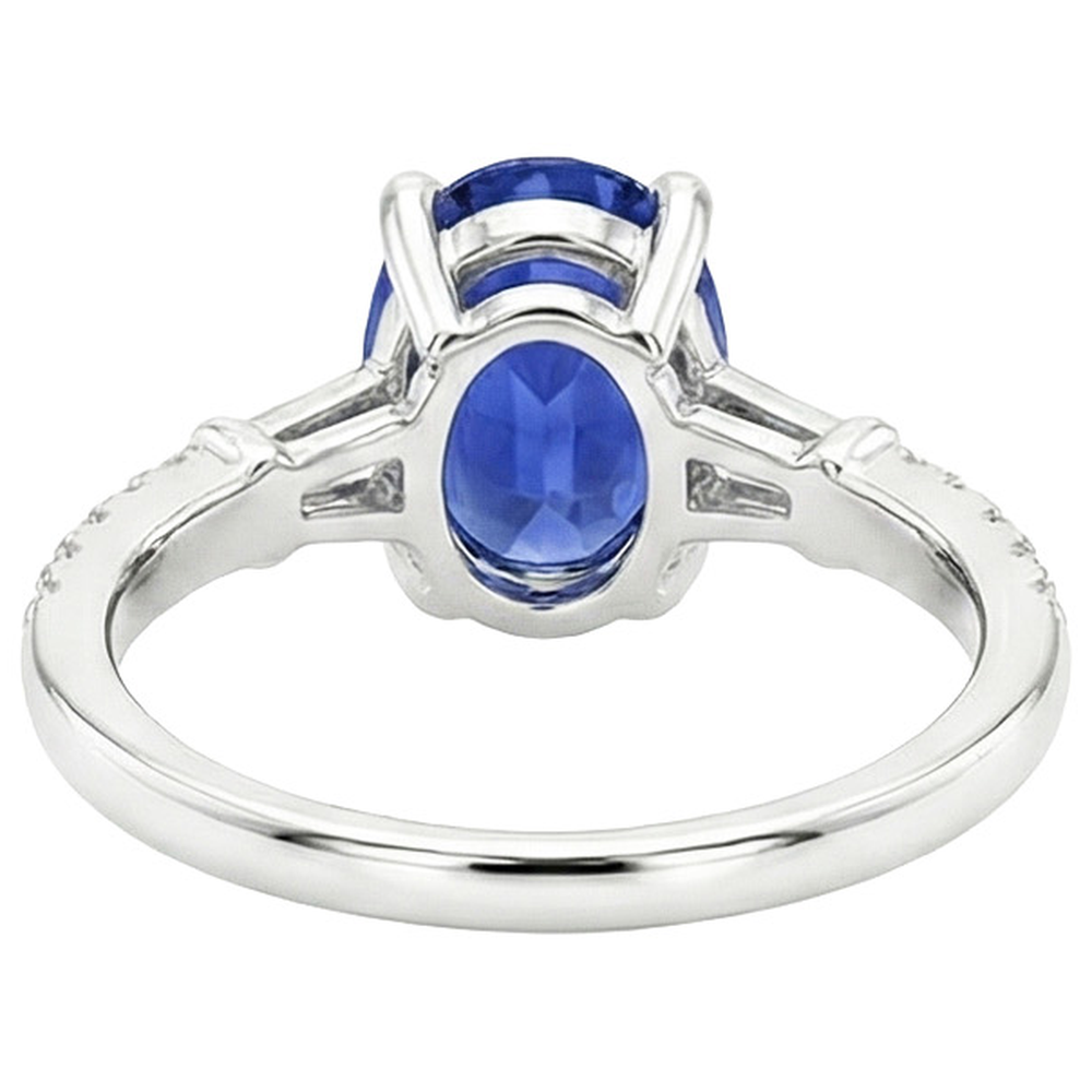 Ovaler Saphir-Natürlicher Diamant ( nicht im Labor gezüchtet )ring